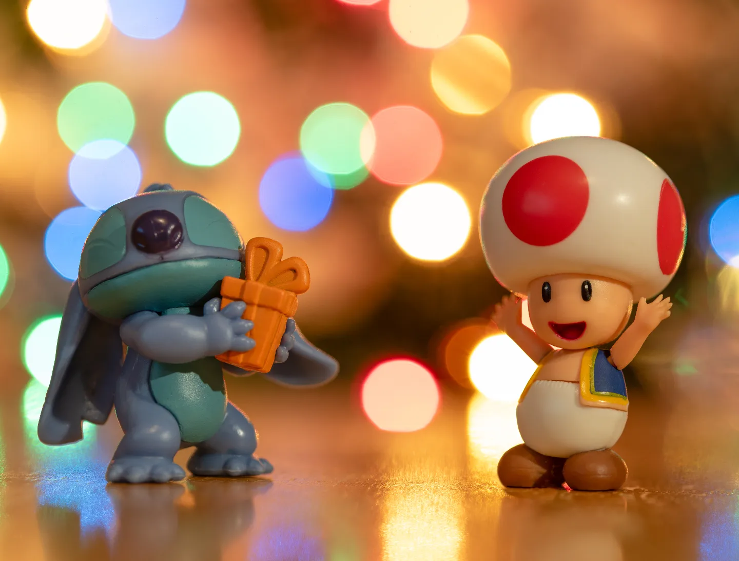 Stitch is feeling so happy that he received a present, he normally only receives lumps of coal for some reason