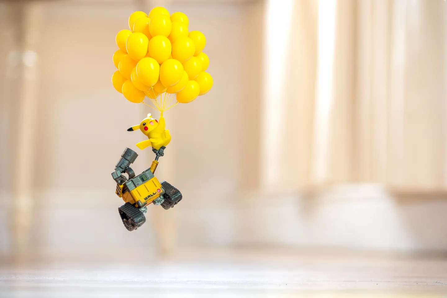 Wall-e is finding it tough looking after Pikachu!