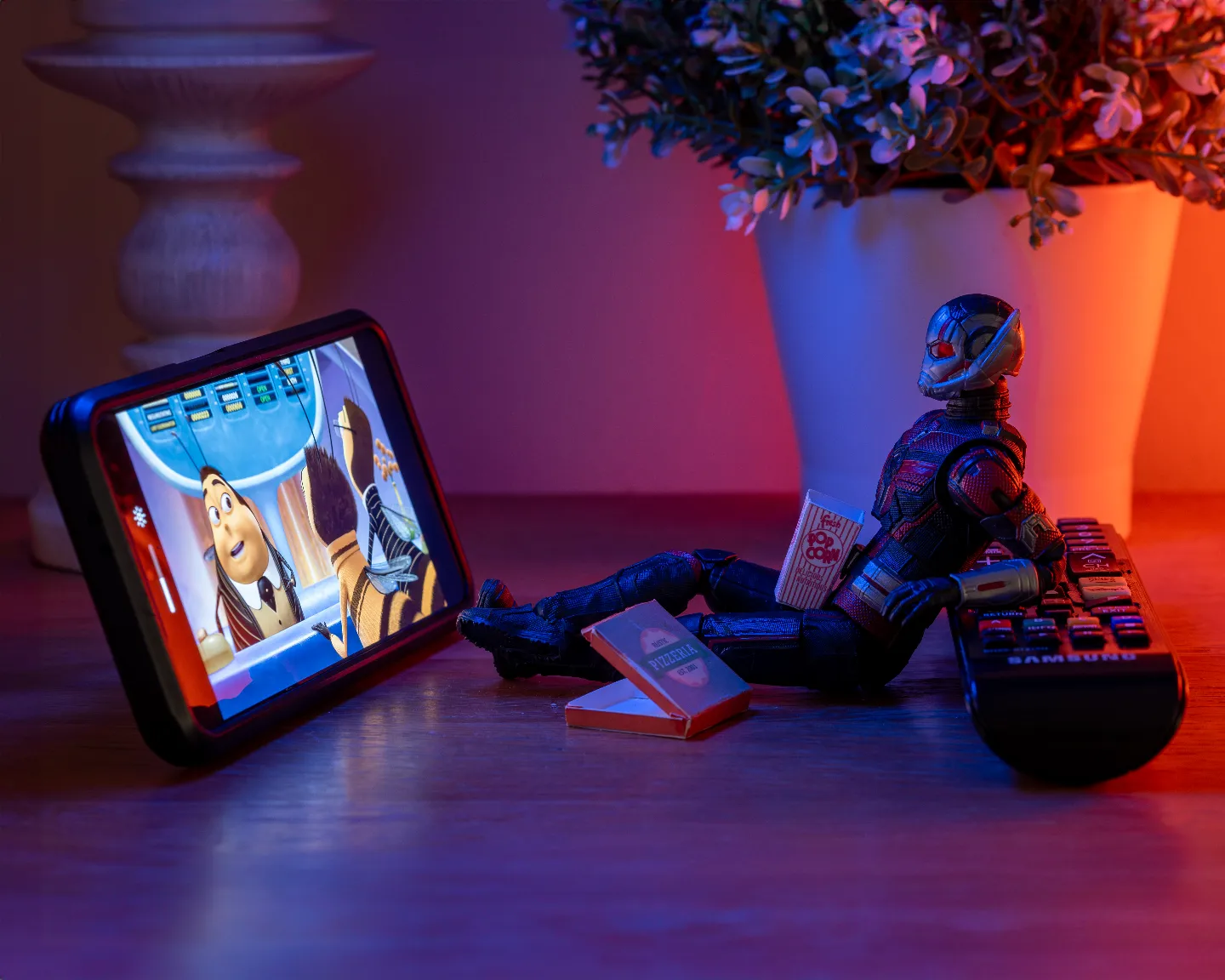 After a tough year of heroing, antman needed to relax and unwind. I think he may have a fascination with the i