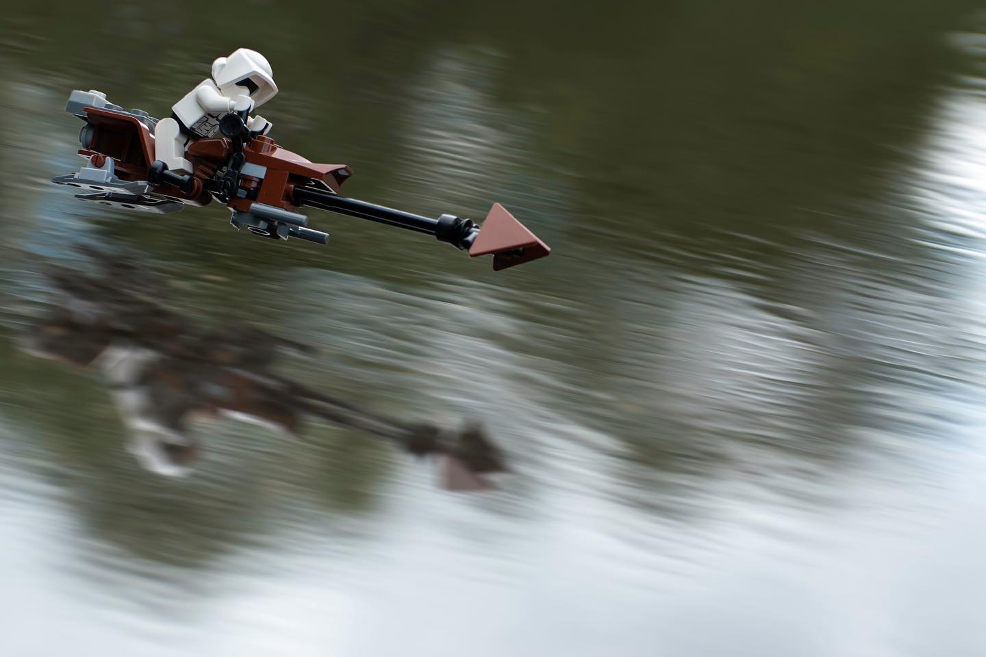 Lego speeder in motion