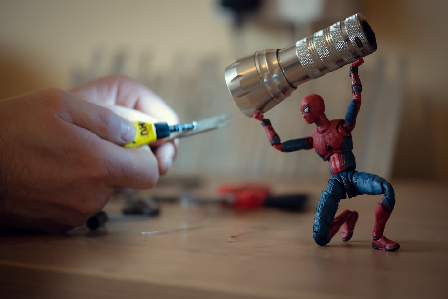 Spidey gave me a helping hand making some props today