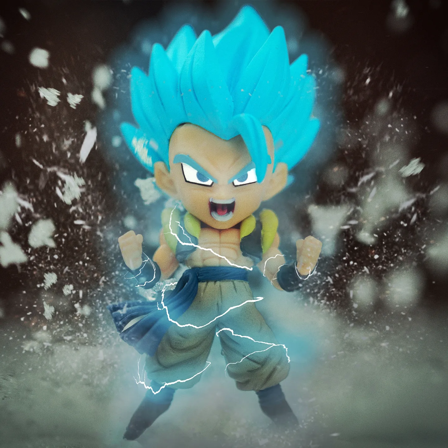 Super saiyan gogeta blue is pissed its snowing lol