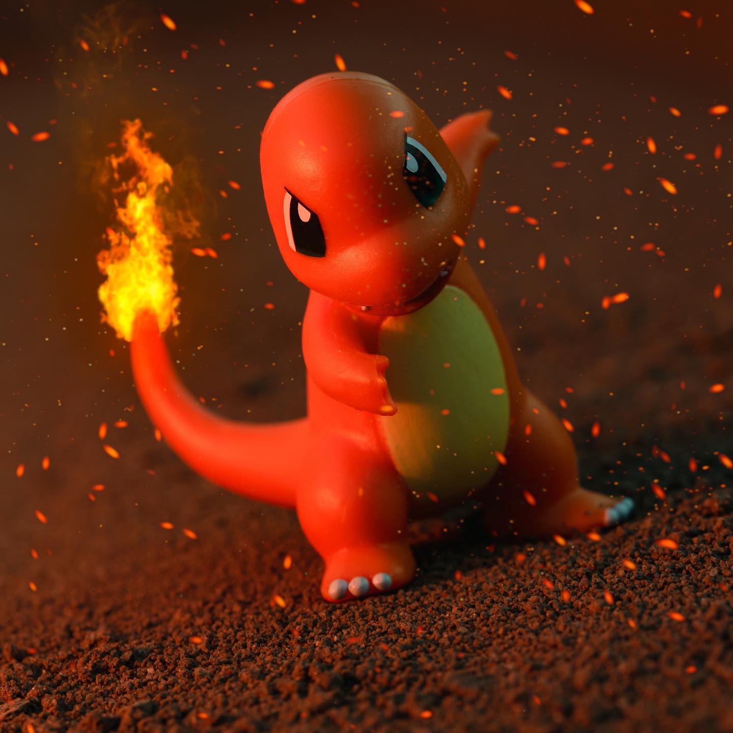 Charmander lighting the night! Slightly edited from the last one