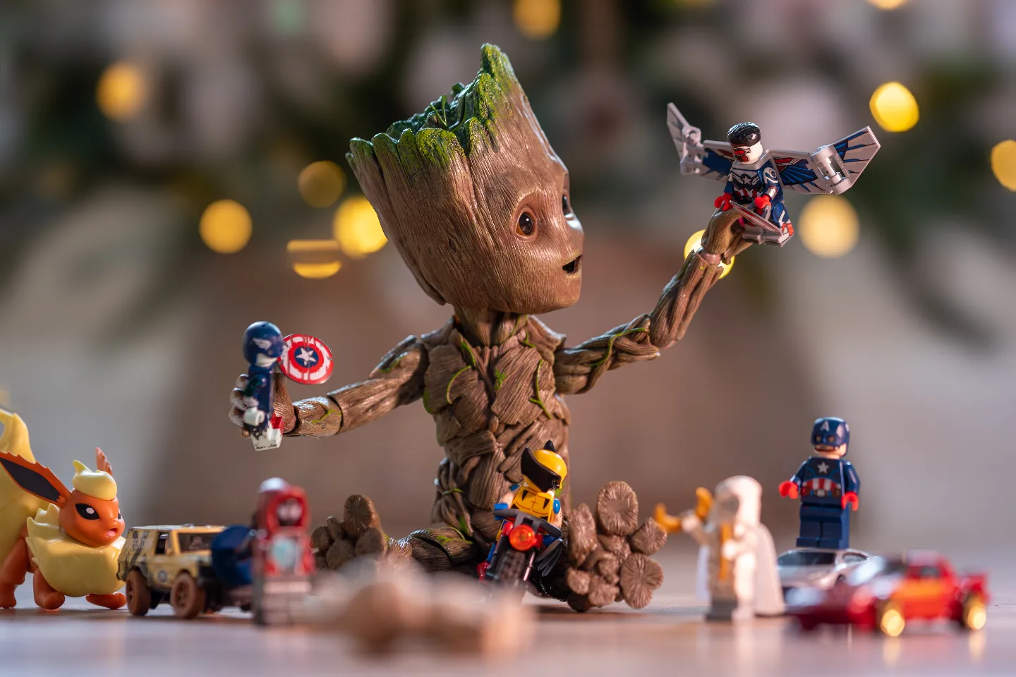Groot is loving his new toys he got for Christmas!