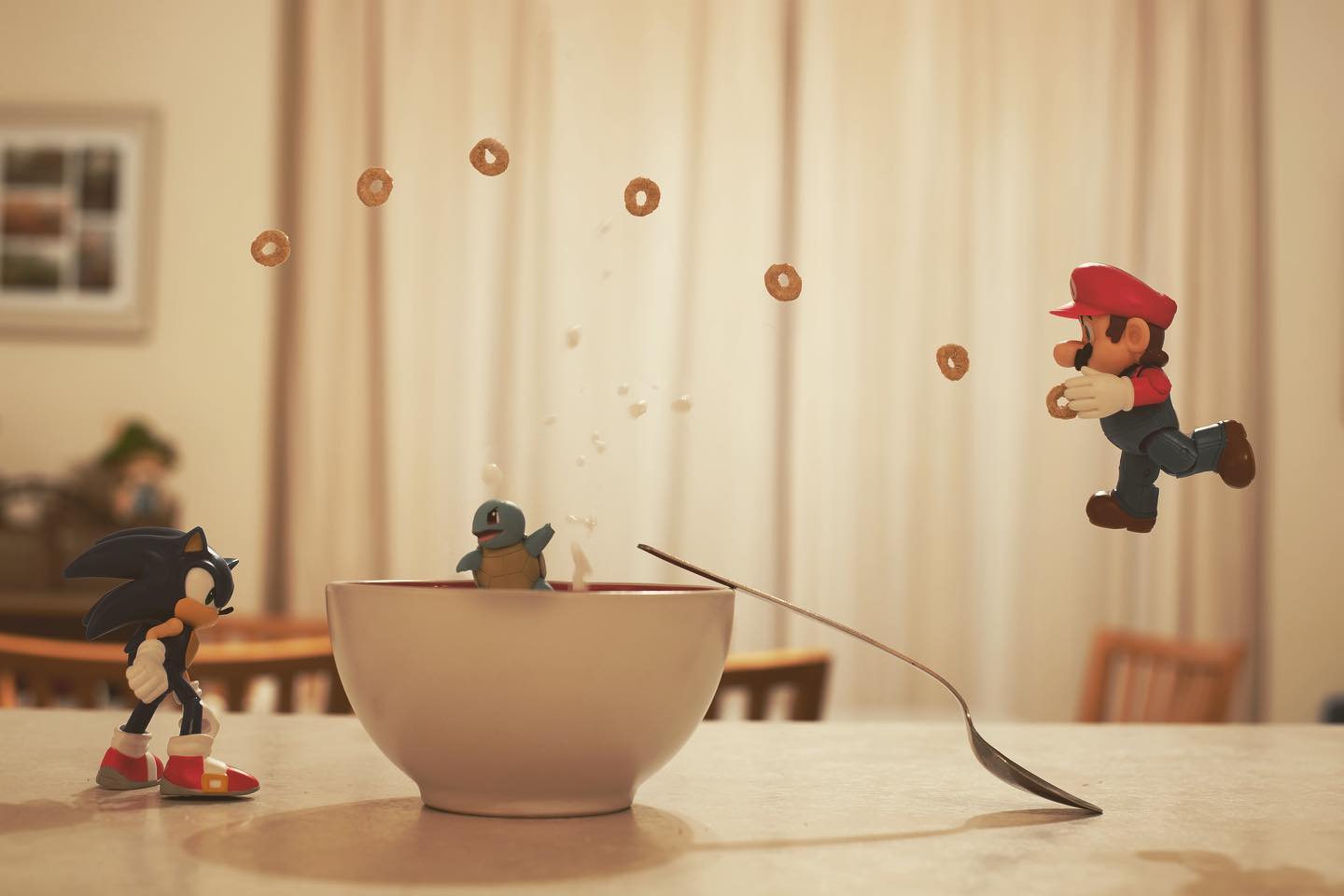 Squirtle seems to be telling sonic mario is the man!