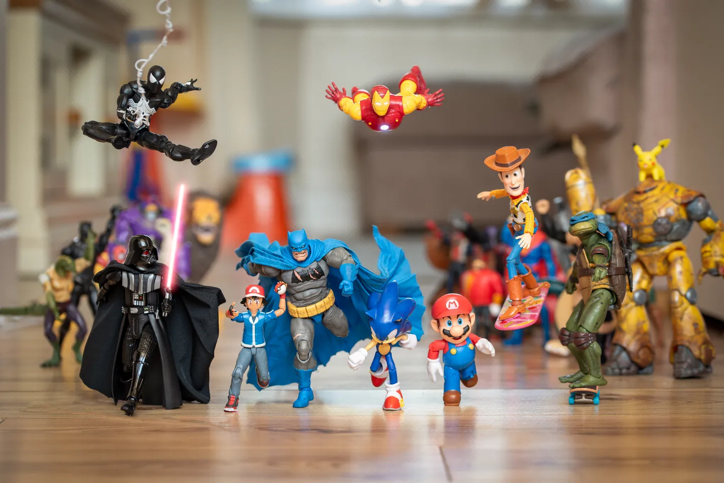 When the humans go out to school and work, the toys can play!
